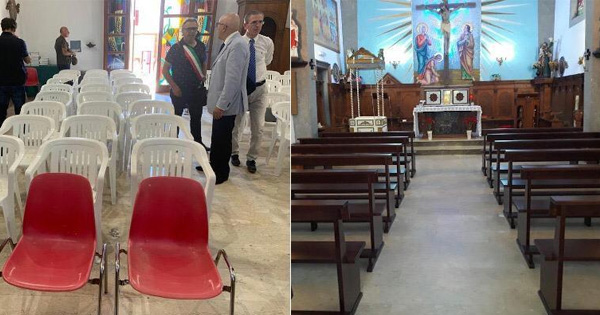 LINOSA - Governo dona le panche per chiesa di San Gerlando