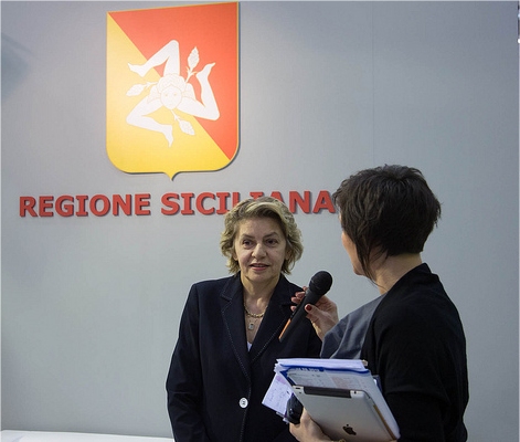 L'Assessore per le autonomie locali e per la funzione pubblica Caterina Chinnici intervistata allo stand della Regione