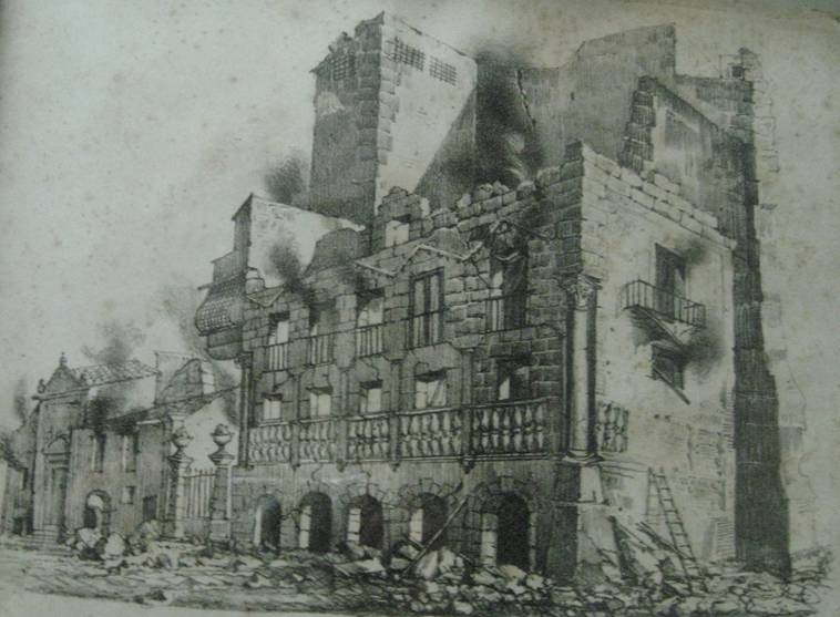 Incendio della Santissima Cappella dell'Incoronata annesso alla Badia Nuova 28 maggio 1860