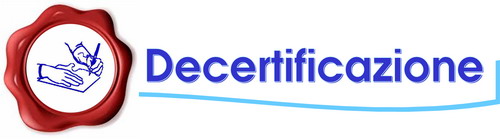 Logo decertificazione pagina centrale
