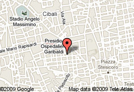 posizione sulla cartina della sede dell'Ufficio del Genio Civile di Catania