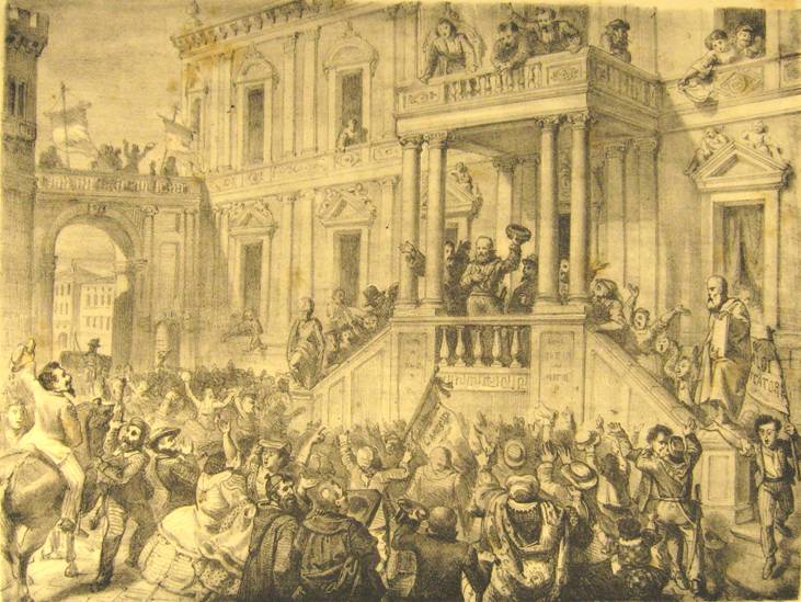 Garibaldi acclamato dittatore della Sicilia in Palermo